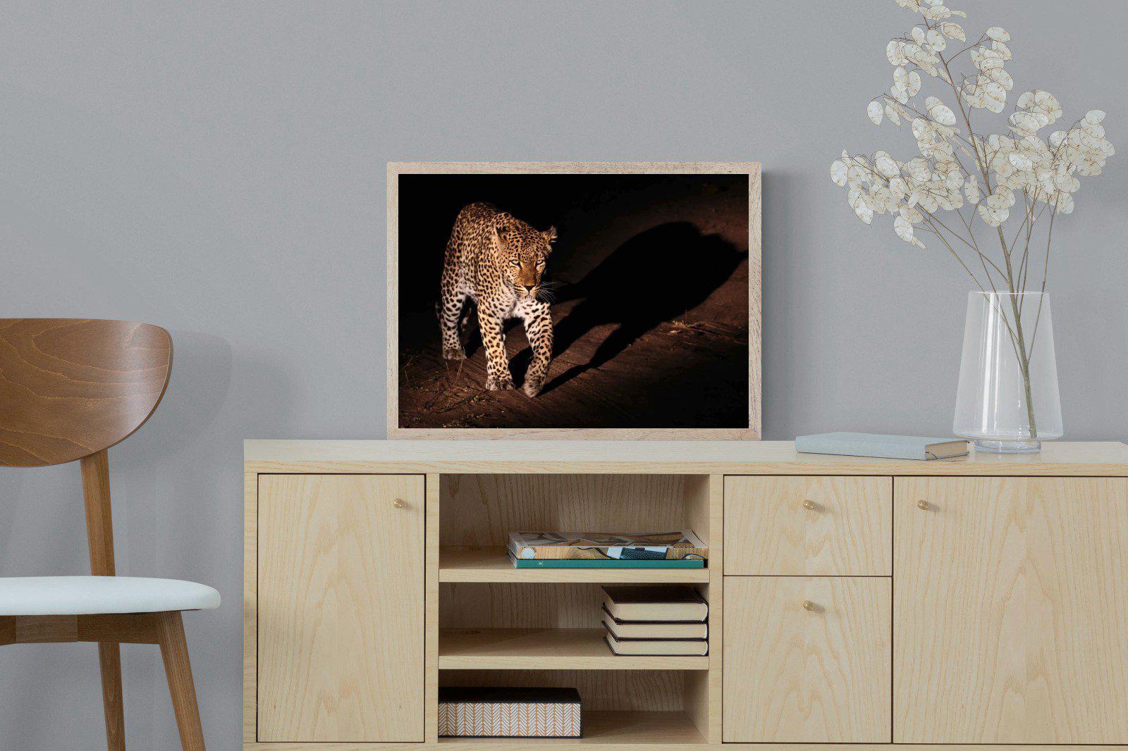 Night Leopard-Wall_Art-60 x 45cm-Mounted Canvas-Wood-Pixalot