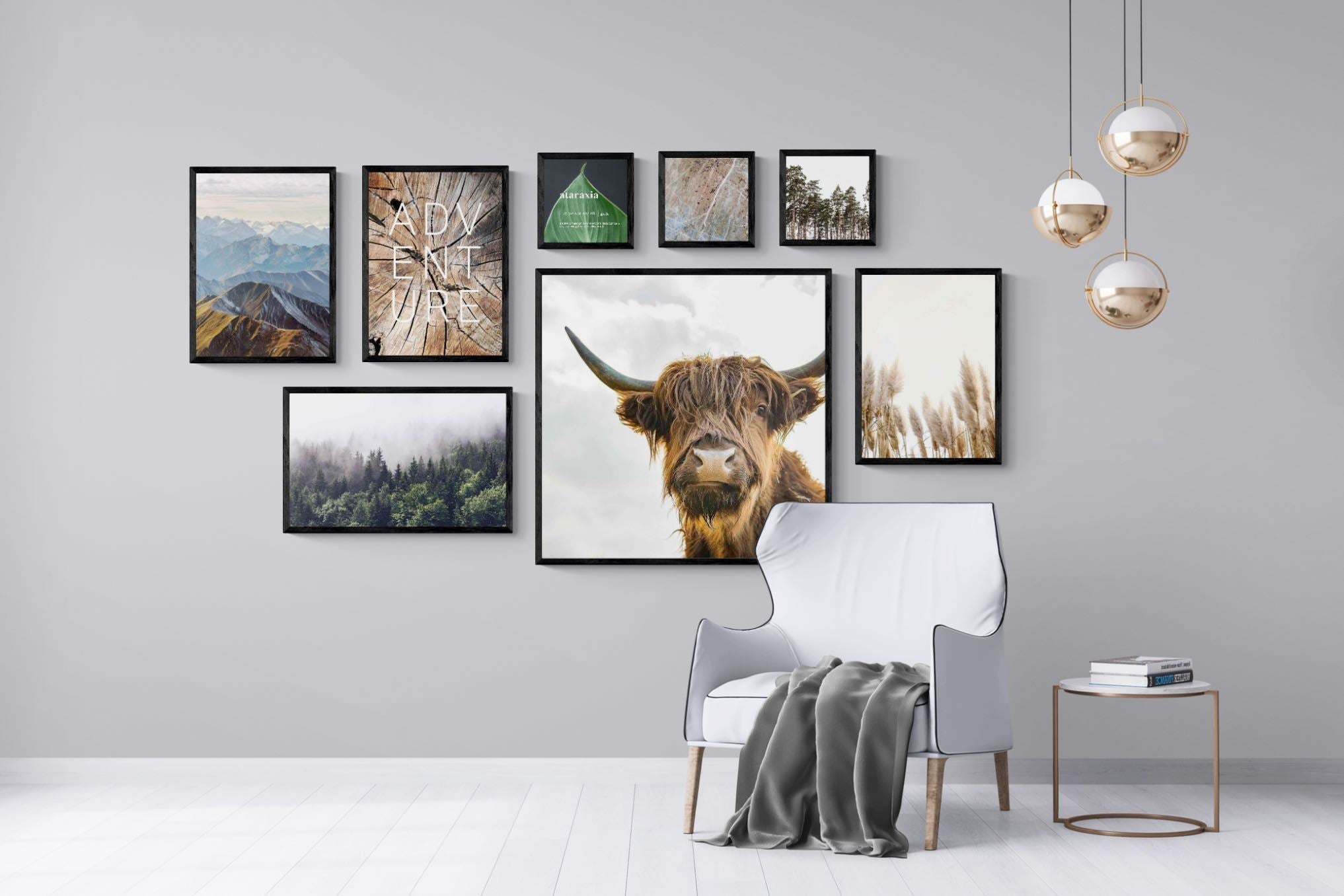 Nordic Adventure Gallery Wall Set-Wall_Art-Mounted Canvas-Black-Pixalot