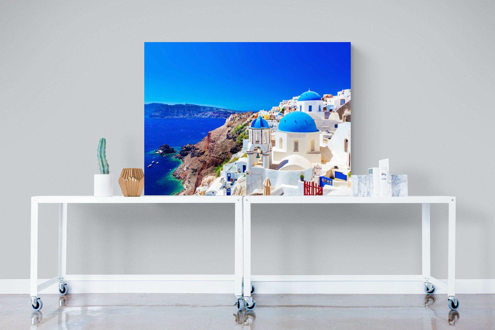 Oia Town-Wall_Art-120 x 90cm-Mounted Canvas-No Frame-Pixalot