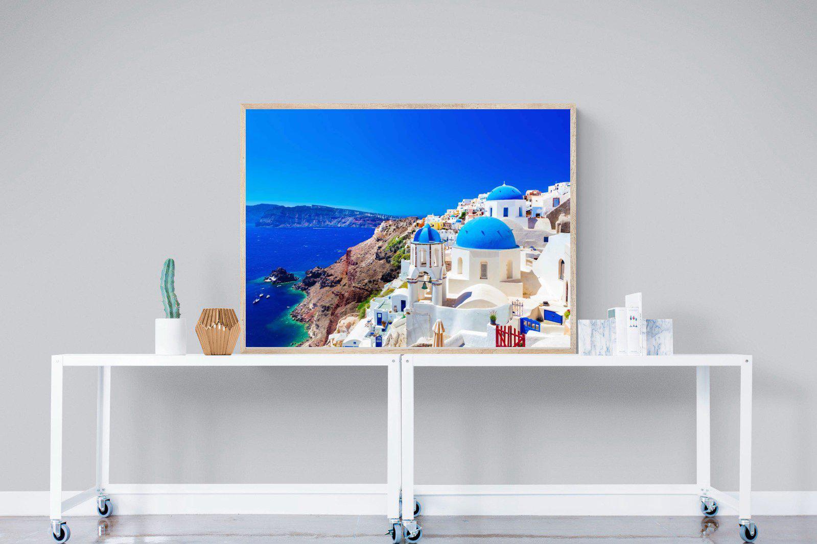 Oia Town-Wall_Art-120 x 90cm-Mounted Canvas-Wood-Pixalot