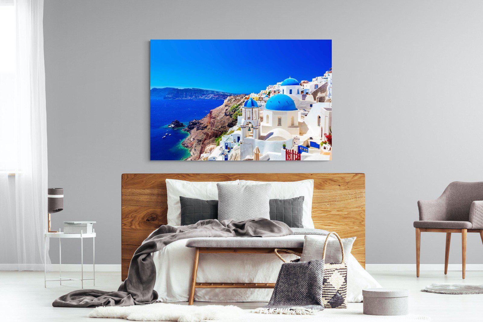 Oia Town-Wall_Art-150 x 100cm-Mounted Canvas-No Frame-Pixalot