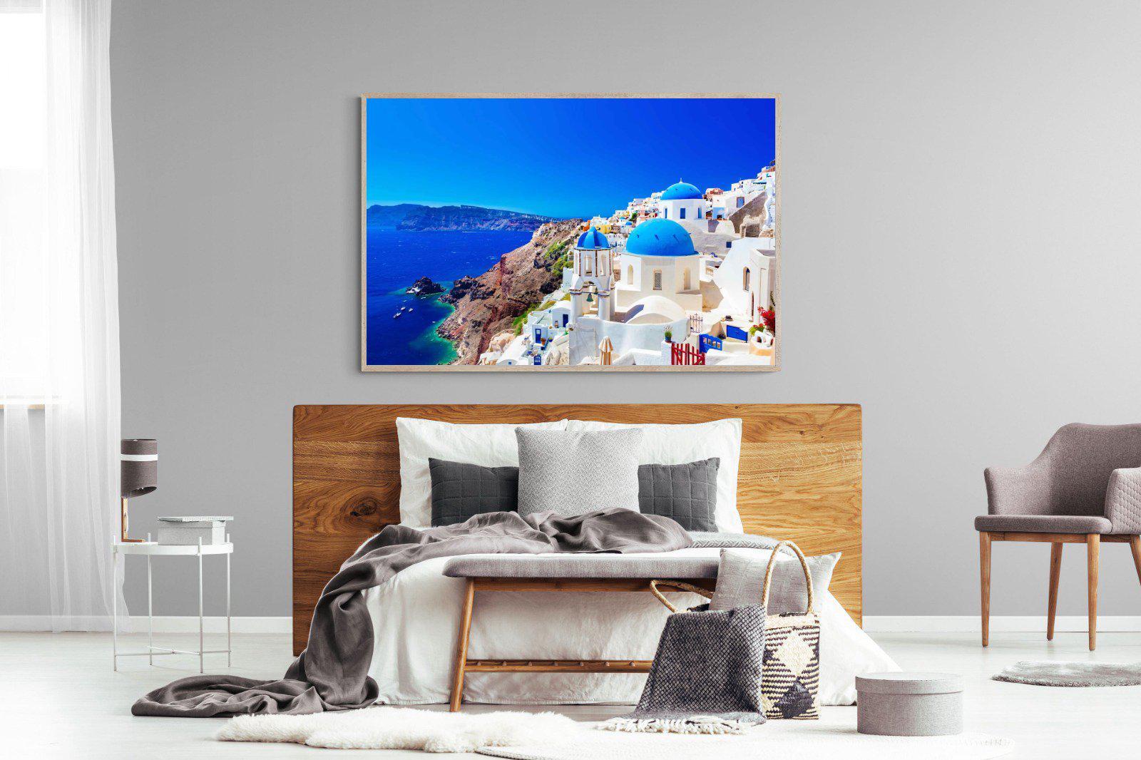 Oia Town-Wall_Art-150 x 100cm-Mounted Canvas-Wood-Pixalot