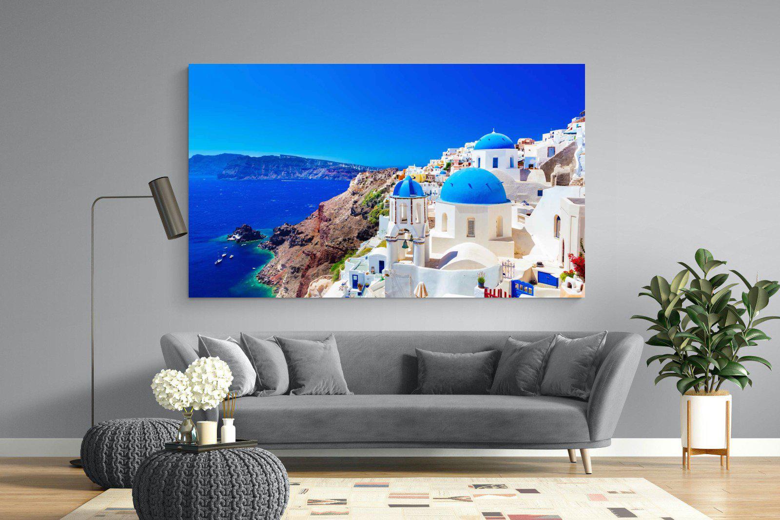 Oia Town-Wall_Art-220 x 130cm-Mounted Canvas-No Frame-Pixalot