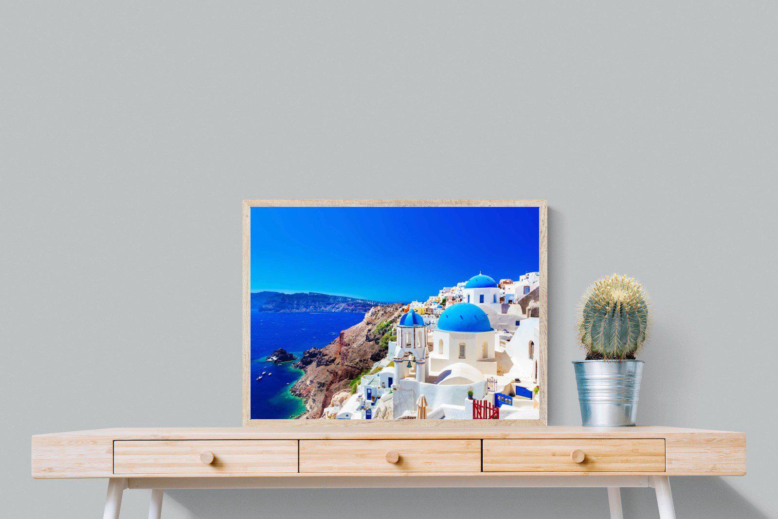 Oia Town-Wall_Art-80 x 60cm-Mounted Canvas-Wood-Pixalot