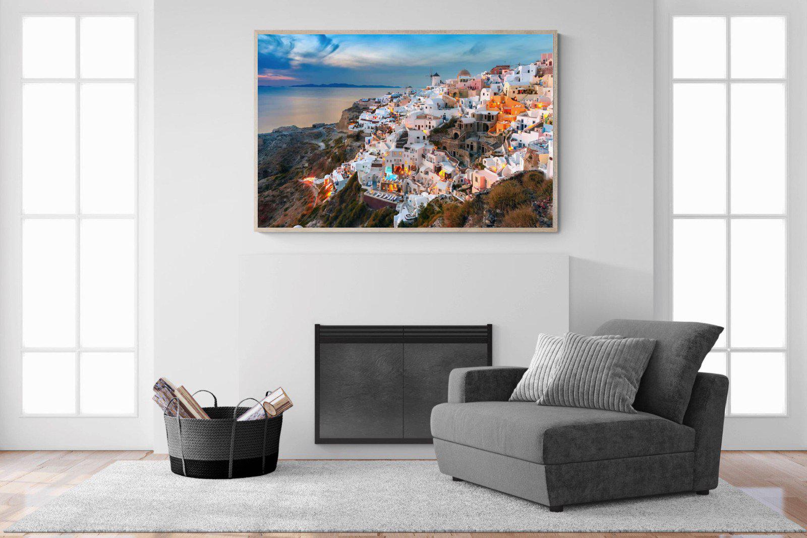 Oia at Sunset-Wall_Art-150 x 100cm-Mounted Canvas-Wood-Pixalot