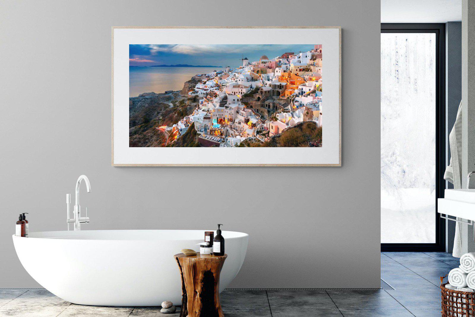 Oia at Sunset-Wall_Art-180 x 110cm-Framed Print-Wood-Pixalot