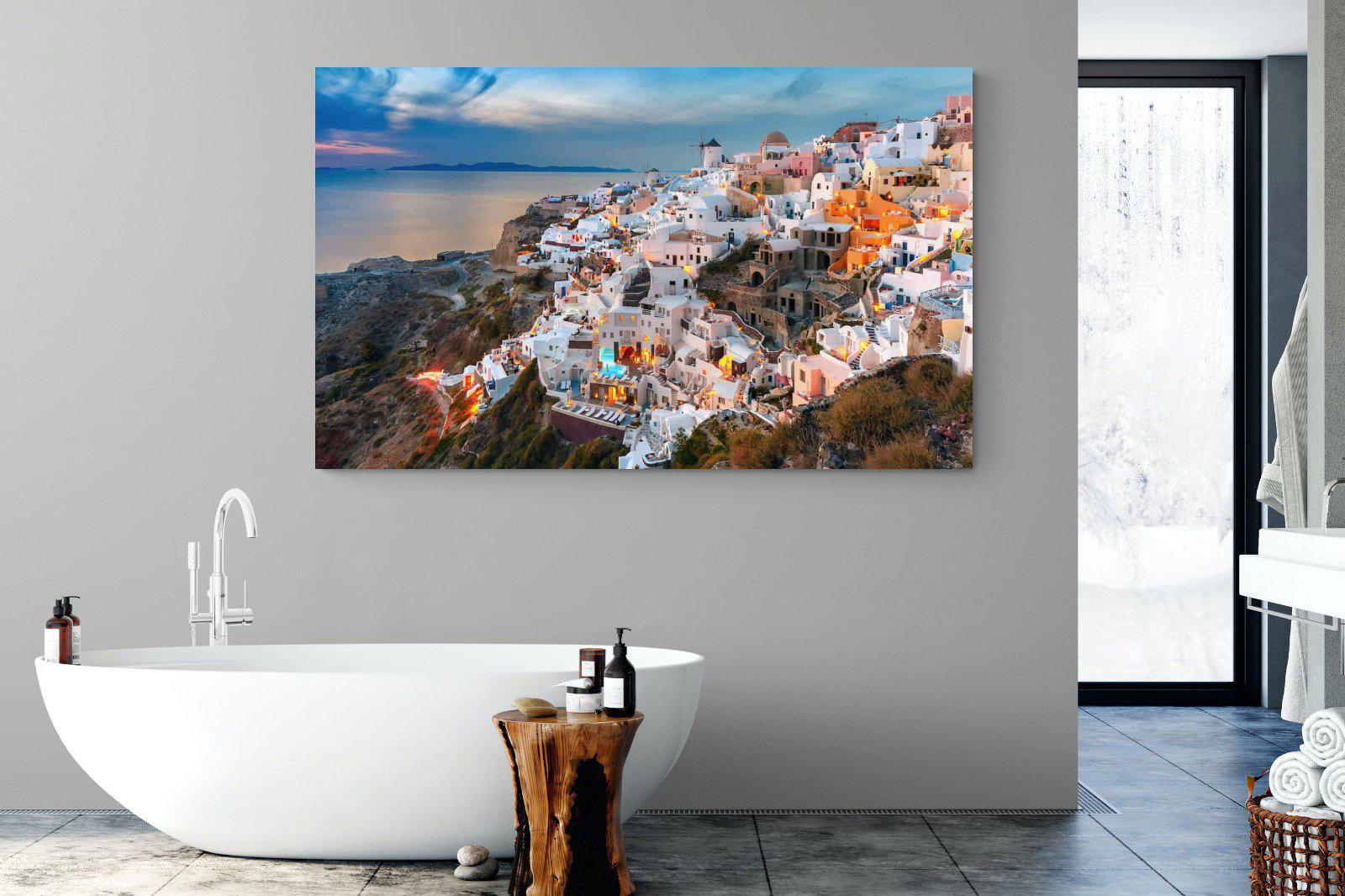 Oia at Sunset-Wall_Art-180 x 110cm-Mounted Canvas-No Frame-Pixalot