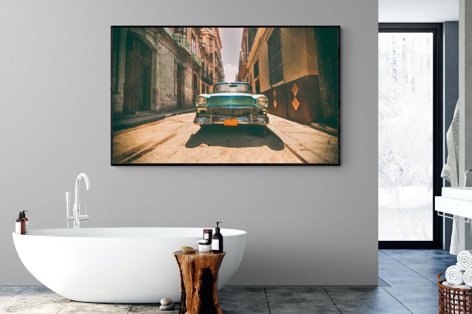 Old Town Havana-Wall_Art-180 x 110cm-Mounted Canvas-Black-Pixalot