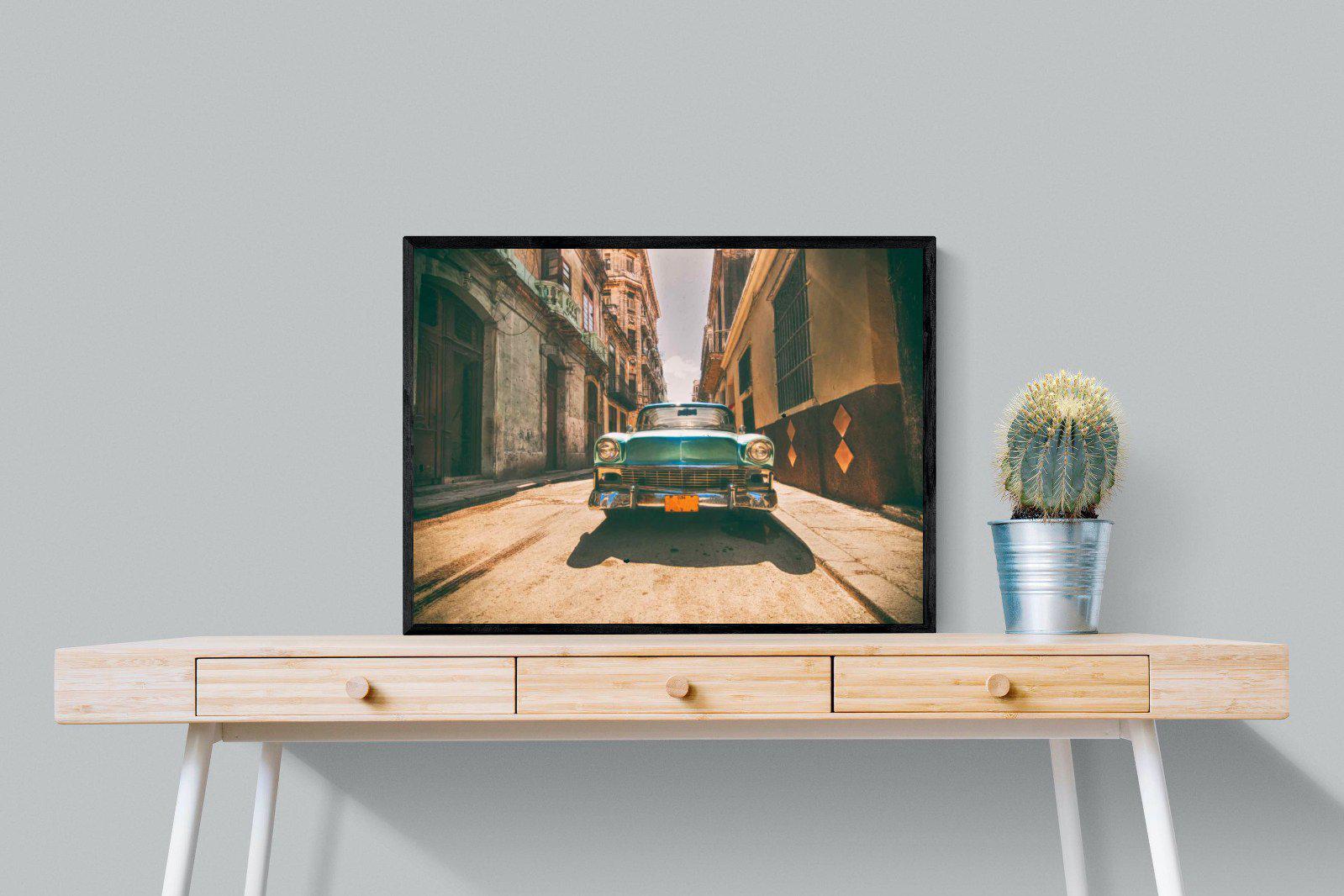 Old Town Havana-Wall_Art-80 x 60cm-Mounted Canvas-Black-Pixalot