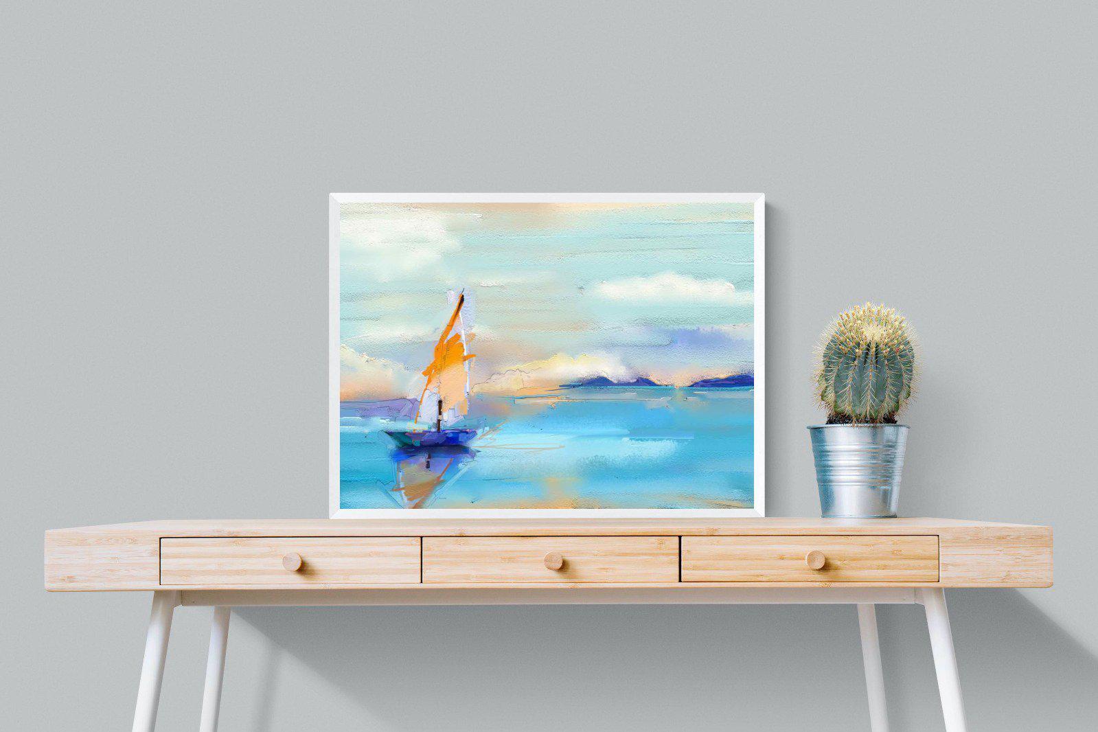 One Sail-Wall_Art-80 x 60cm-Mounted Canvas-White-Pixalot