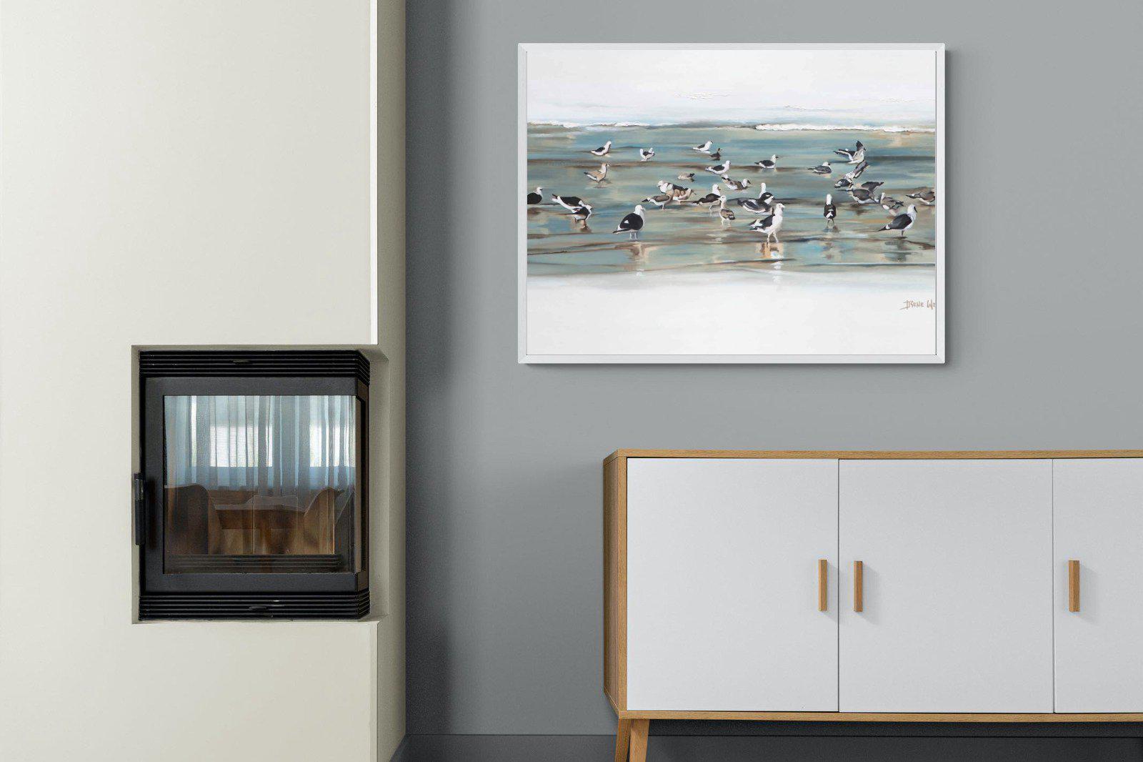 Painted Gulls-Wall_Art-100 x 75cm-Mounted Canvas-White-Pixalot