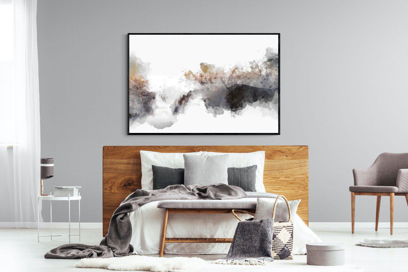 Painted Smoke-Wall_Art-150 x 100cm-Mounted Canvas-Black-Pixalot