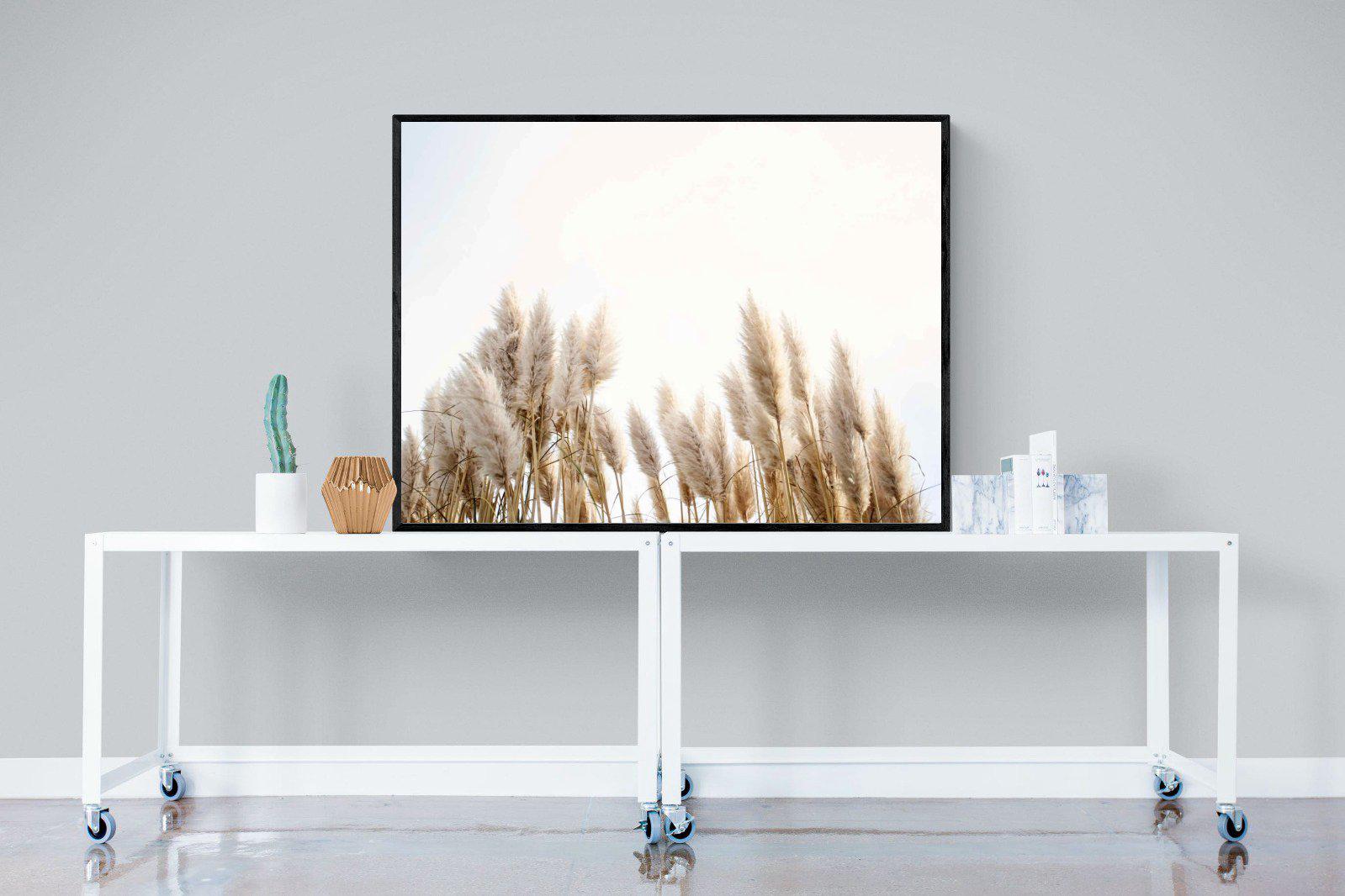 Pampas Grass-Wall_Art-120 x 90cm-Mounted Canvas-Black-Pixalot