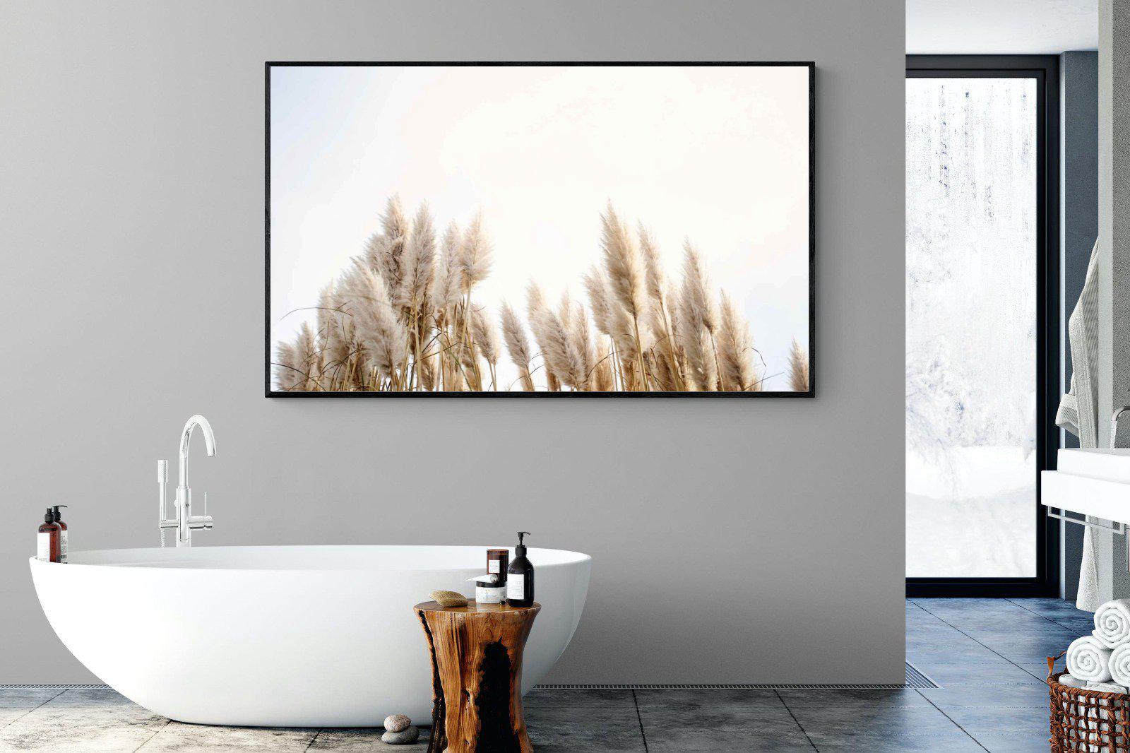 Pampas Grass-Wall_Art-180 x 110cm-Mounted Canvas-Black-Pixalot