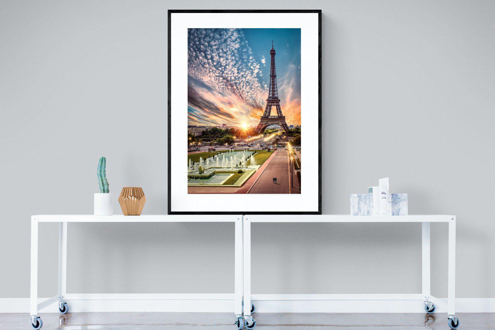 Paris-Wall_Art-90 x 120cm-Framed Print-Black-Pixalot