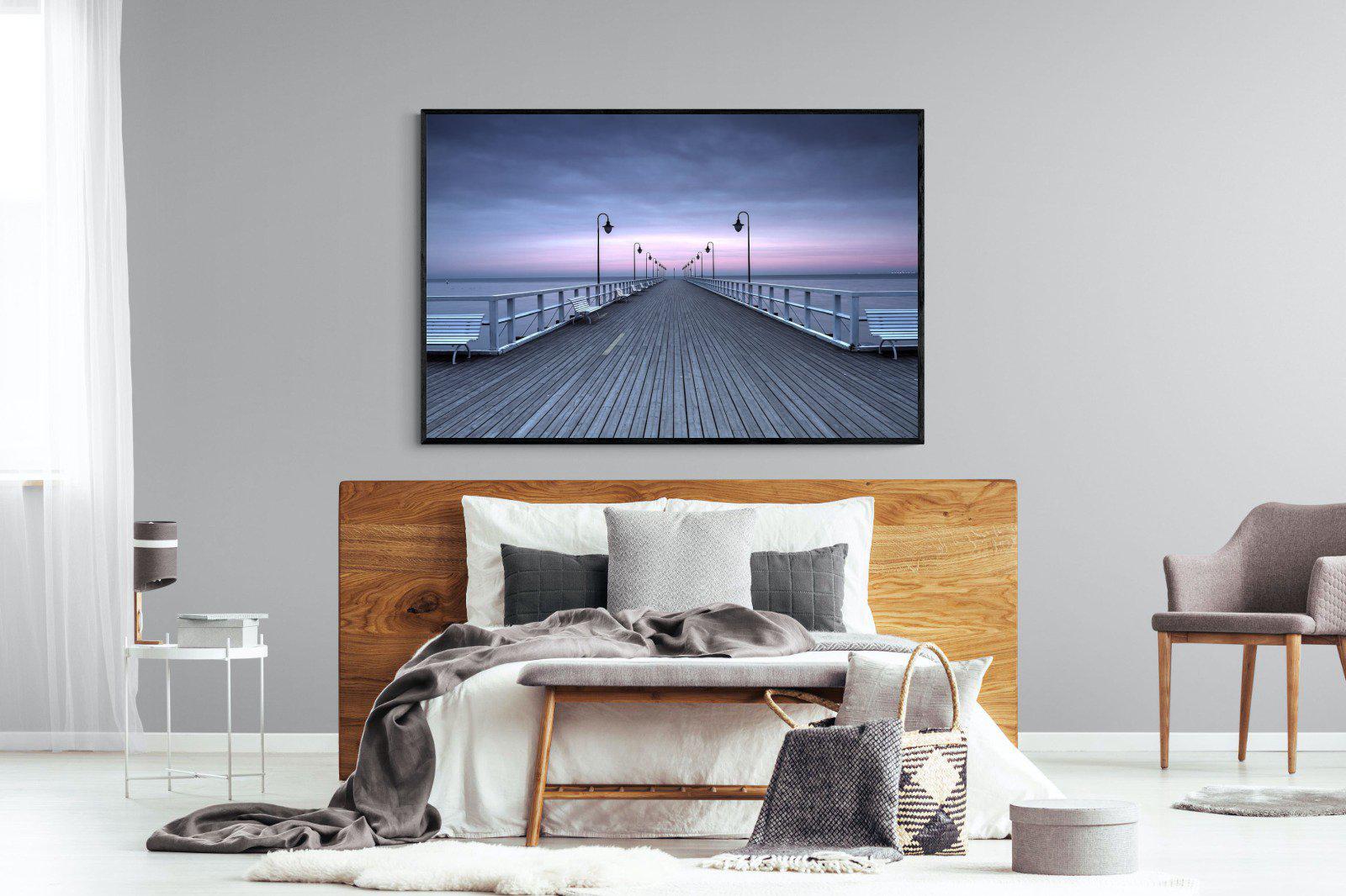 Pastel Pier-Wall_Art-150 x 100cm-Mounted Canvas-Black-Pixalot