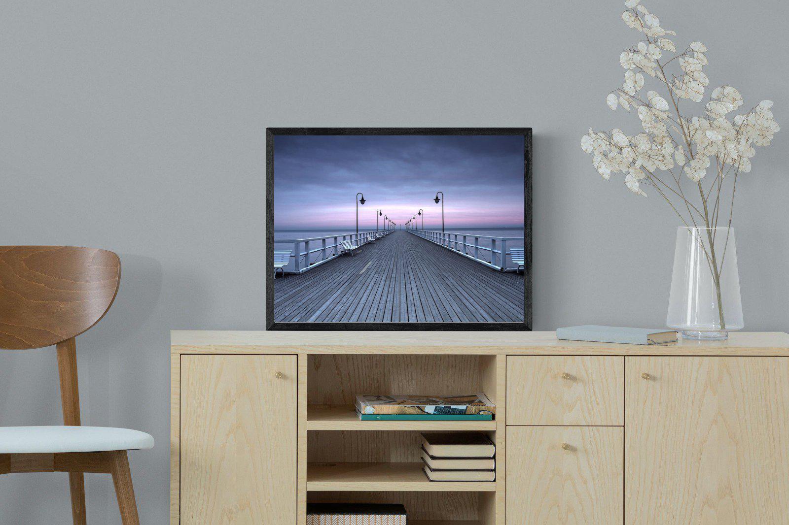 Pastel Pier-Wall_Art-60 x 45cm-Mounted Canvas-Black-Pixalot