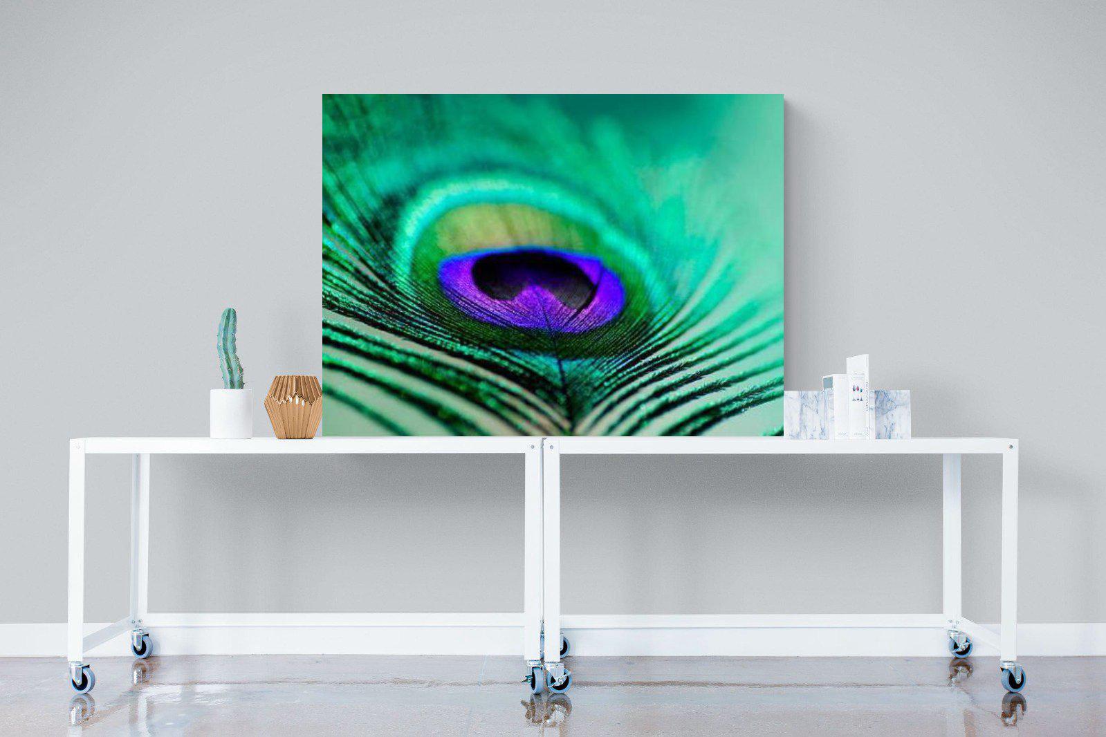 Peacock Feather-Wall_Art-120 x 90cm-Mounted Canvas-No Frame-Pixalot