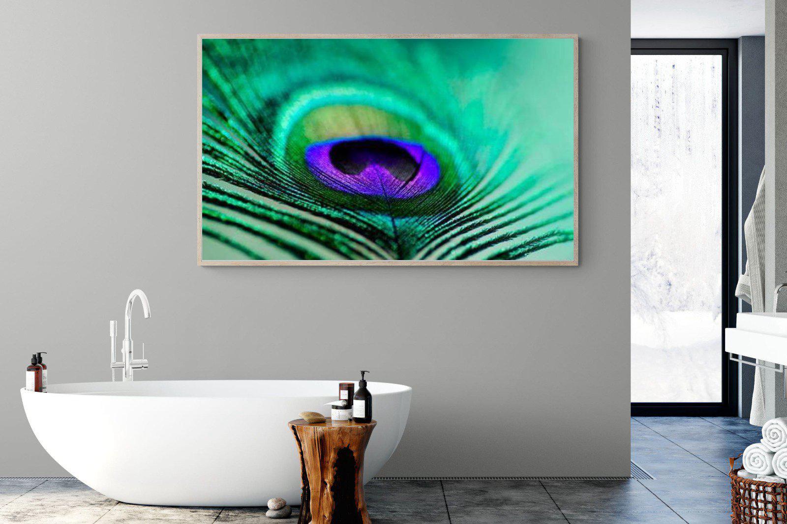 Peacock Feather-Wall_Art-180 x 110cm-Mounted Canvas-Wood-Pixalot