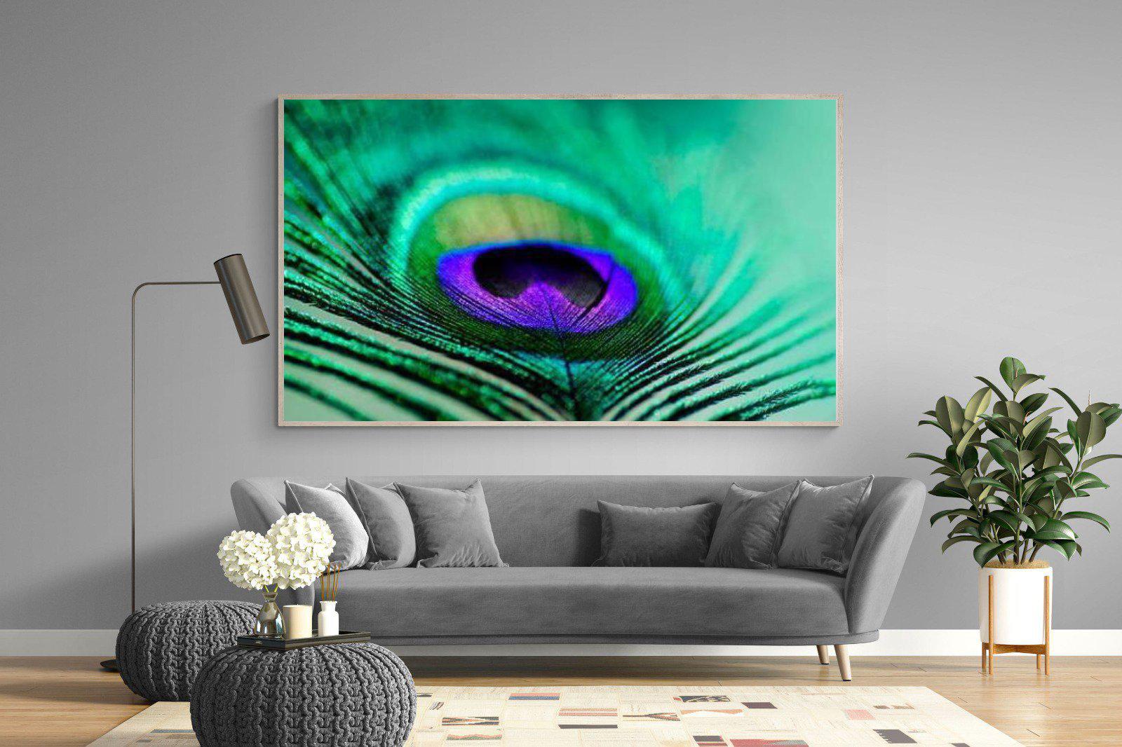 Peacock Feather-Wall_Art-220 x 130cm-Mounted Canvas-Wood-Pixalot