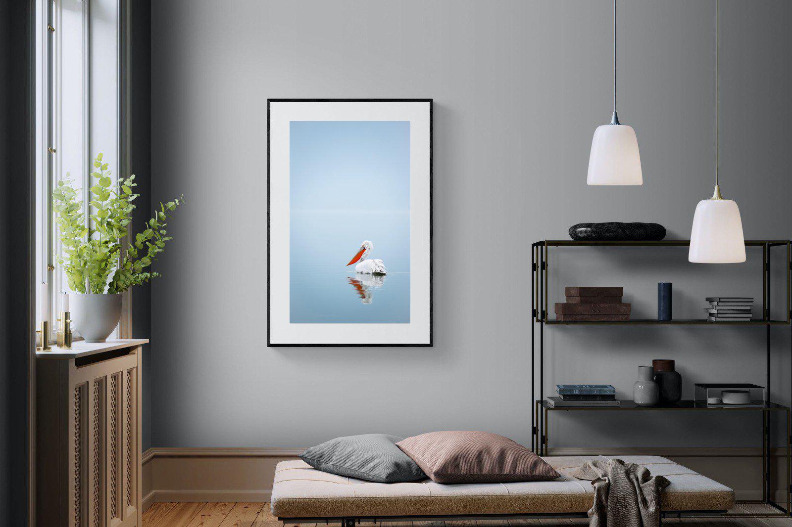 Pelican Blue-Wall_Art-100 x 150cm-Framed Print-Black-Pixalot