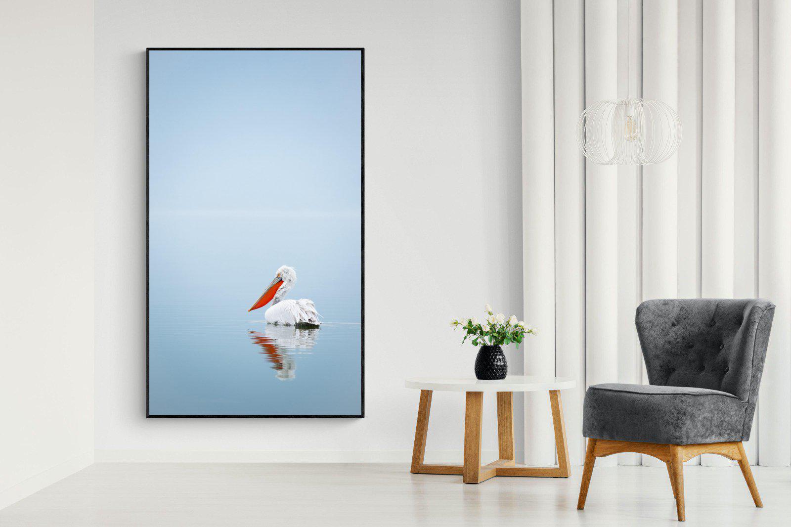 Pelican Blue-Wall_Art-130 x 220cm-Mounted Canvas-Black-Pixalot