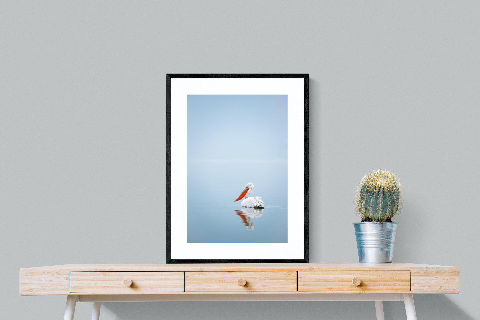 Pelican Blue-Wall_Art-60 x 80cm-Framed Print-Black-Pixalot