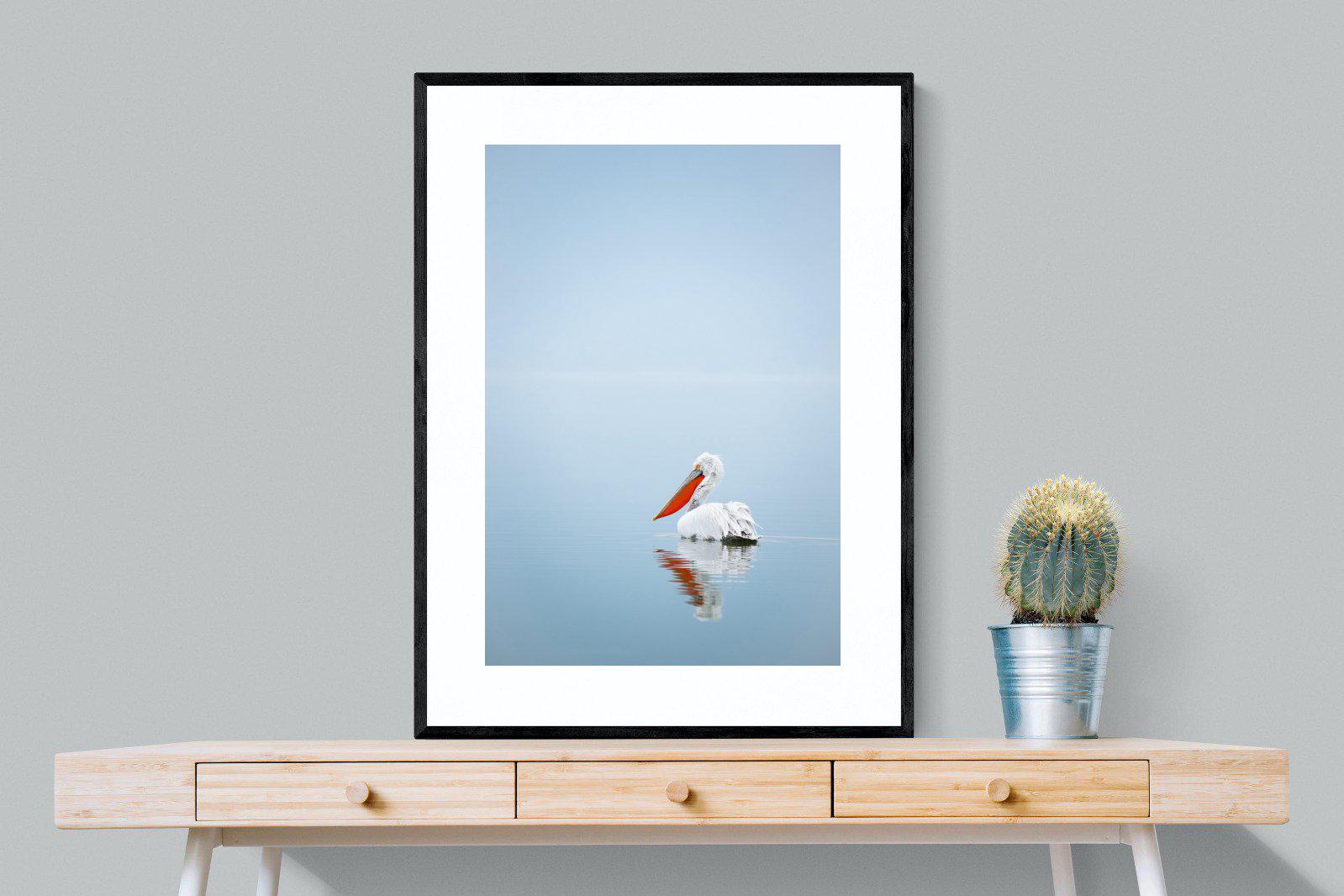 Pelican Blue-Wall_Art-75 x 100cm-Framed Print-Black-Pixalot