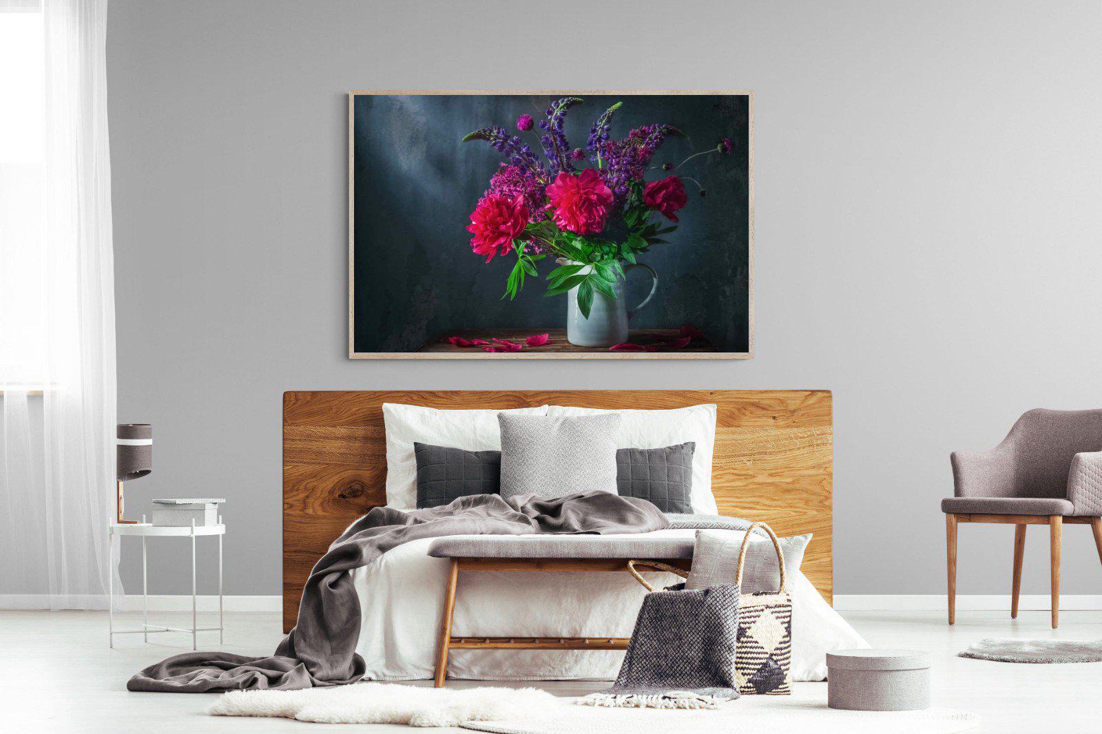 Peony & Lupin-Wall_Art-150 x 100cm-Mounted Canvas-Wood-Pixalot