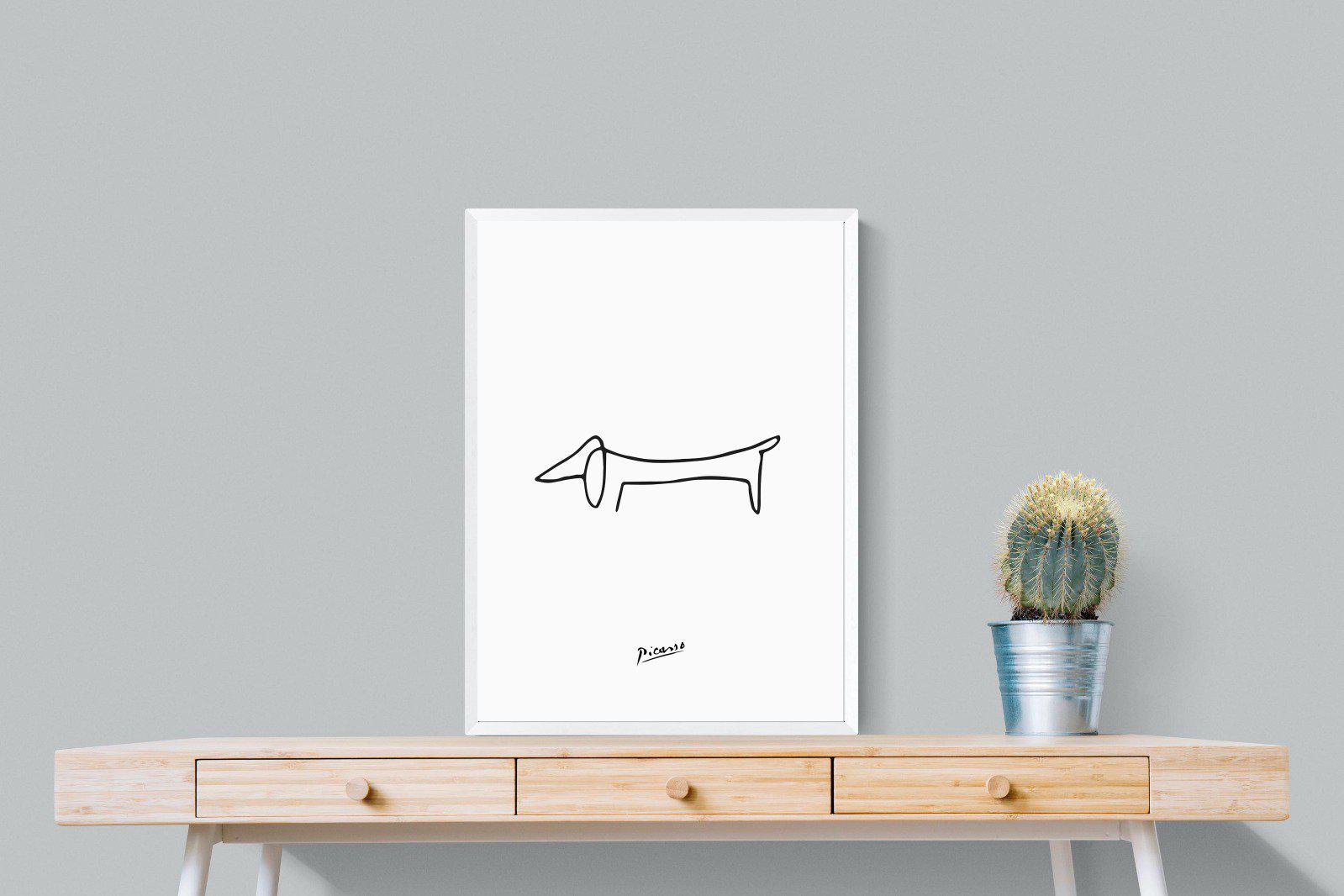 Picasso's Dachshund-Wall_Art-60 x 80cm-Mounted Canvas-White-Pixalot