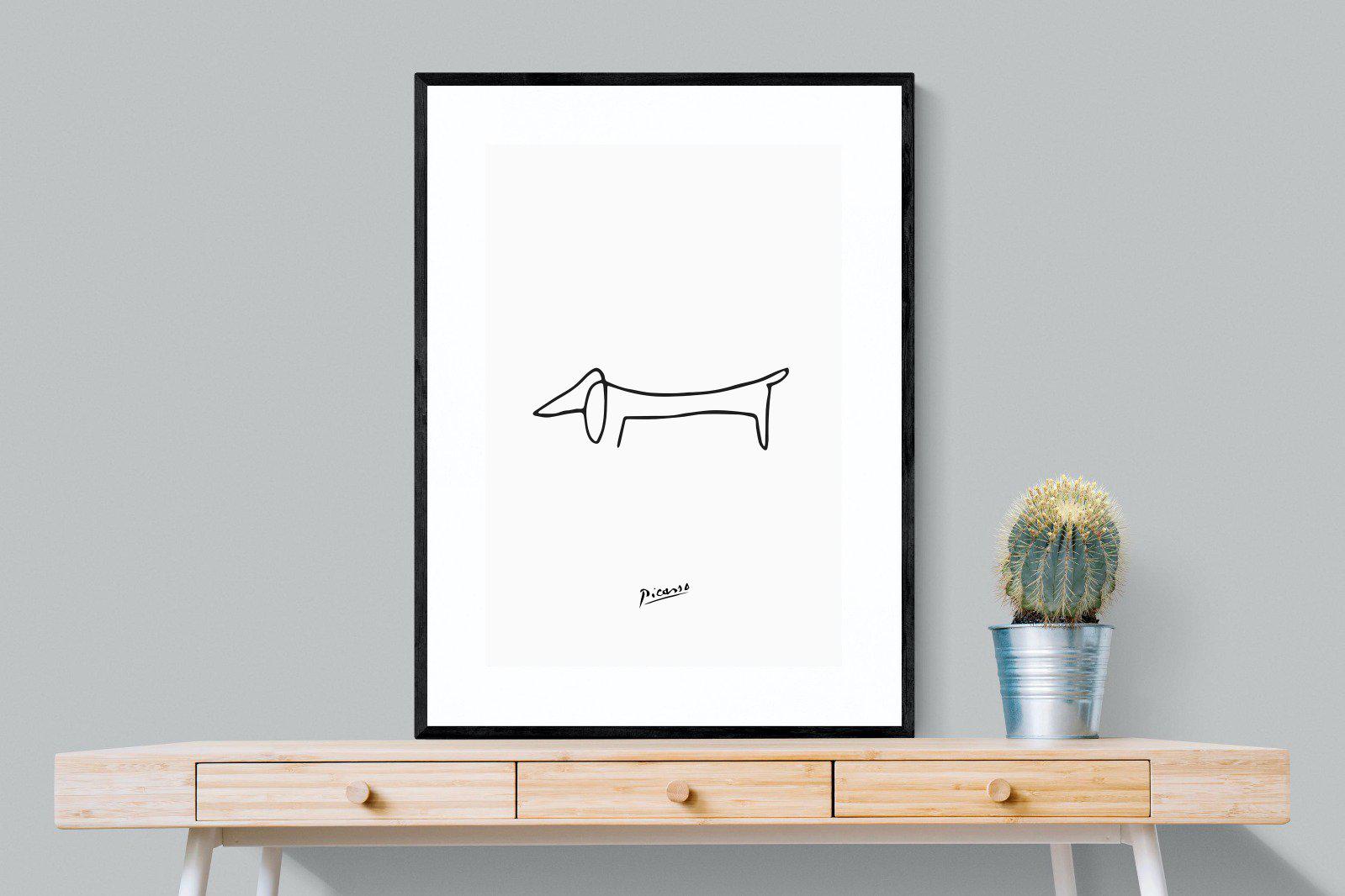 Picasso's Dachshund-Wall_Art-75 x 100cm-Framed Print-Black-Pixalot