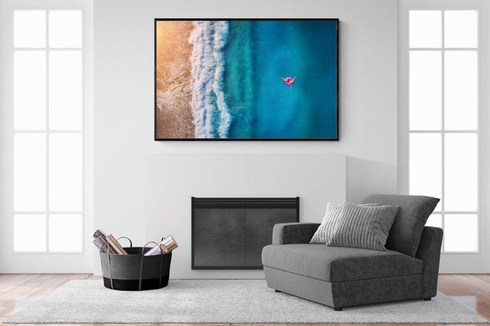 Pink Ring-Wall_Art-150 x 100cm-Mounted Canvas-Black-Pixalot