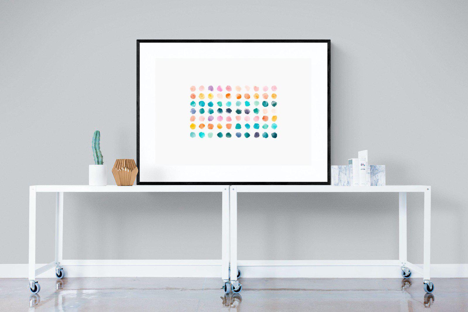 Polkadot-Wall_Art-120 x 90cm-Framed Print-Black-Pixalot