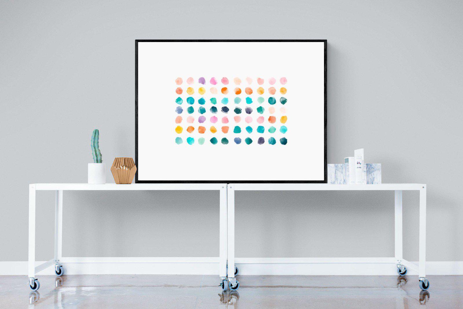 Polkadot-Wall_Art-120 x 90cm-Mounted Canvas-Black-Pixalot