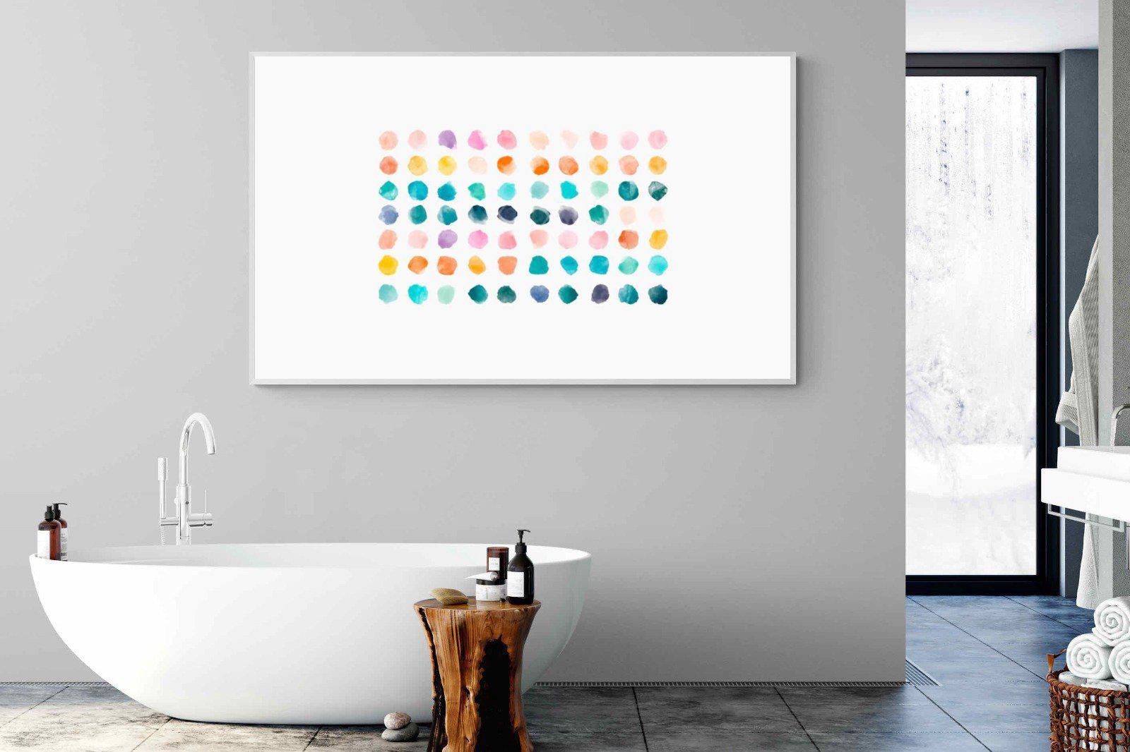 Polkadot-Wall_Art-180 x 110cm-Mounted Canvas-White-Pixalot