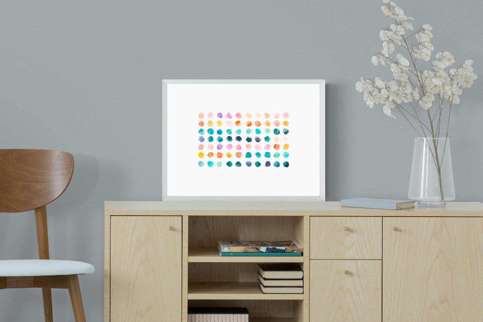 Polkadot-Wall_Art-60 x 45cm-Mounted Canvas-White-Pixalot