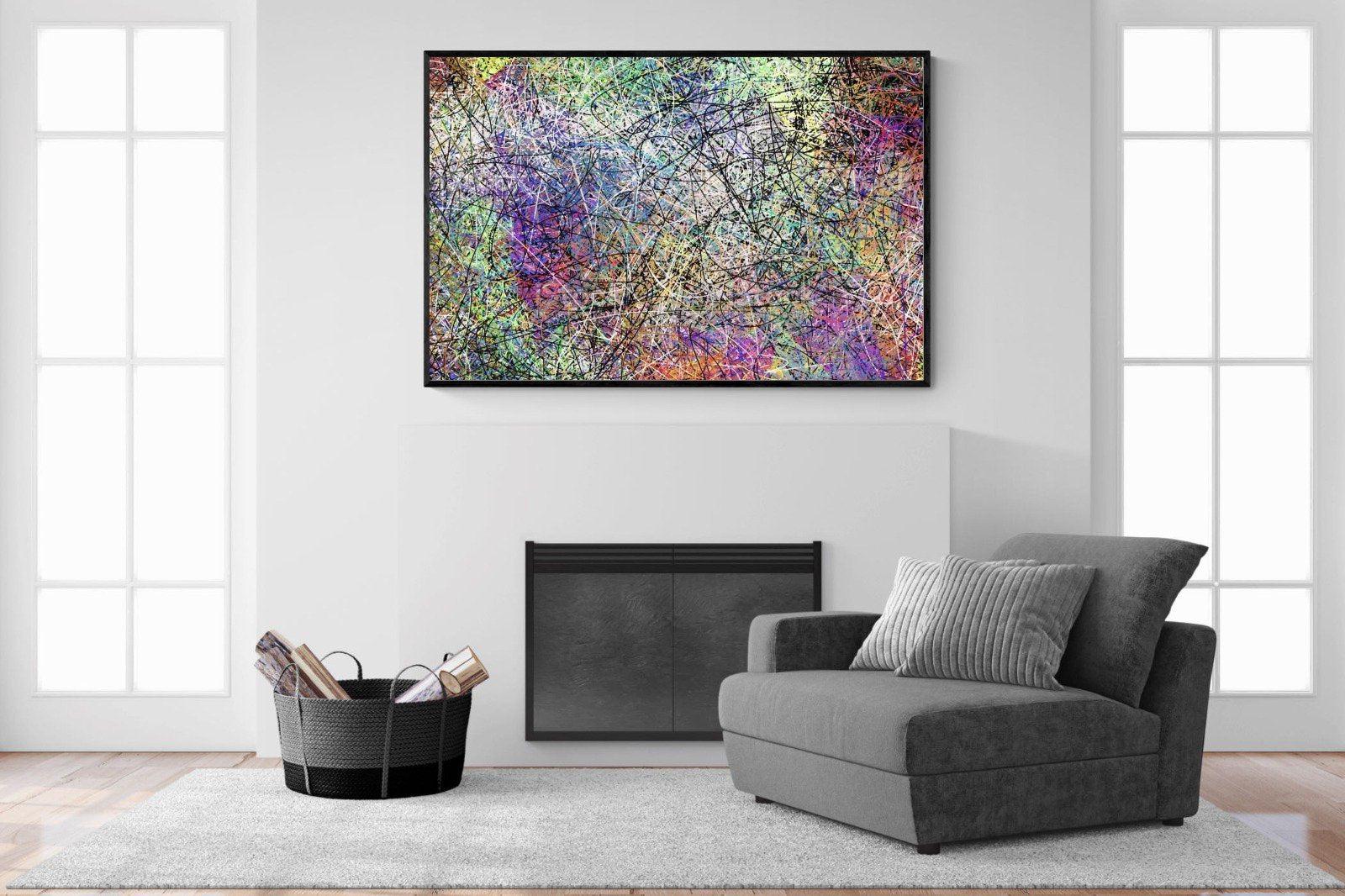 Pollock-Wall_Art-150 x 100cm-Mounted Canvas-Black-Pixalot