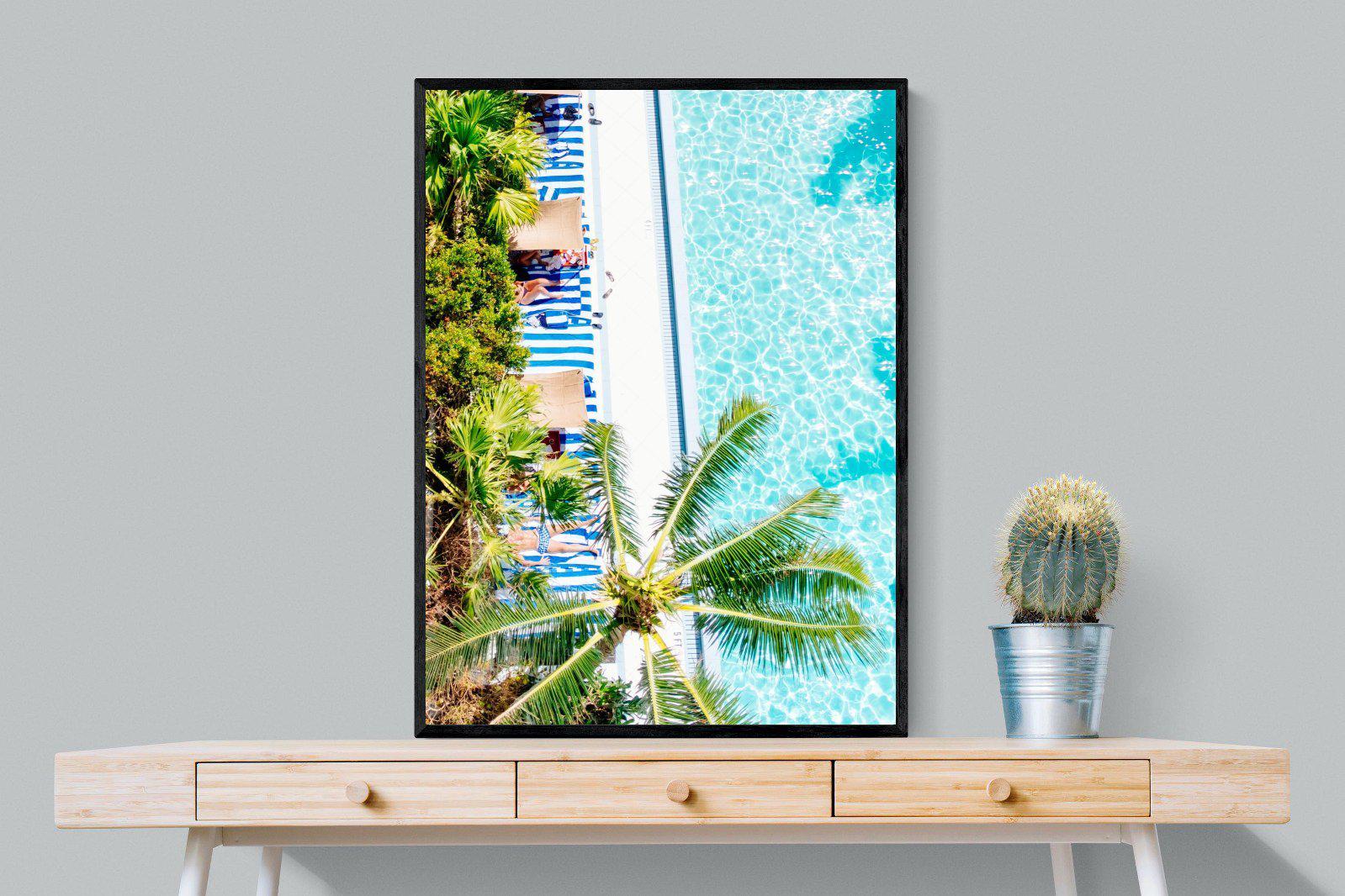 Poolside-Wall_Art-75 x 100cm-Mounted Canvas-Black-Pixalot