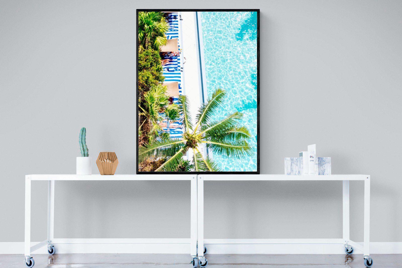 Poolside-Wall_Art-90 x 120cm-Mounted Canvas-Black-Pixalot