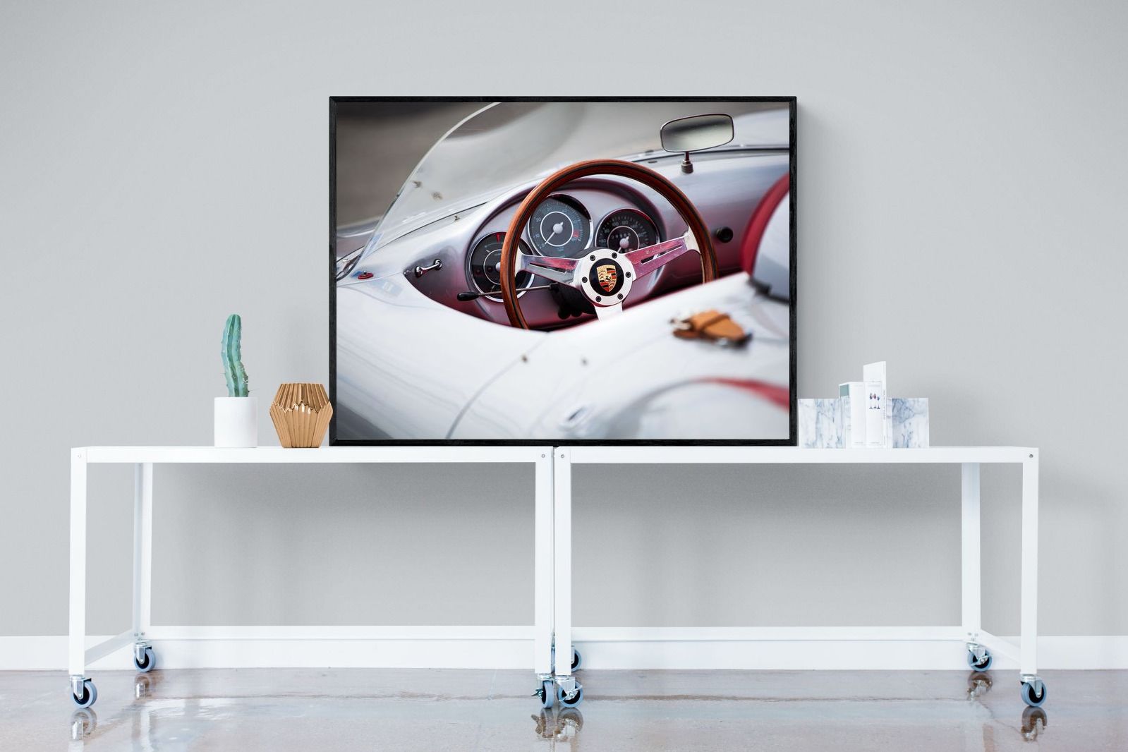 Porsche 550 Spyder-Wall_Art-120 x 90cm-Mounted Canvas-Black-Pixalot