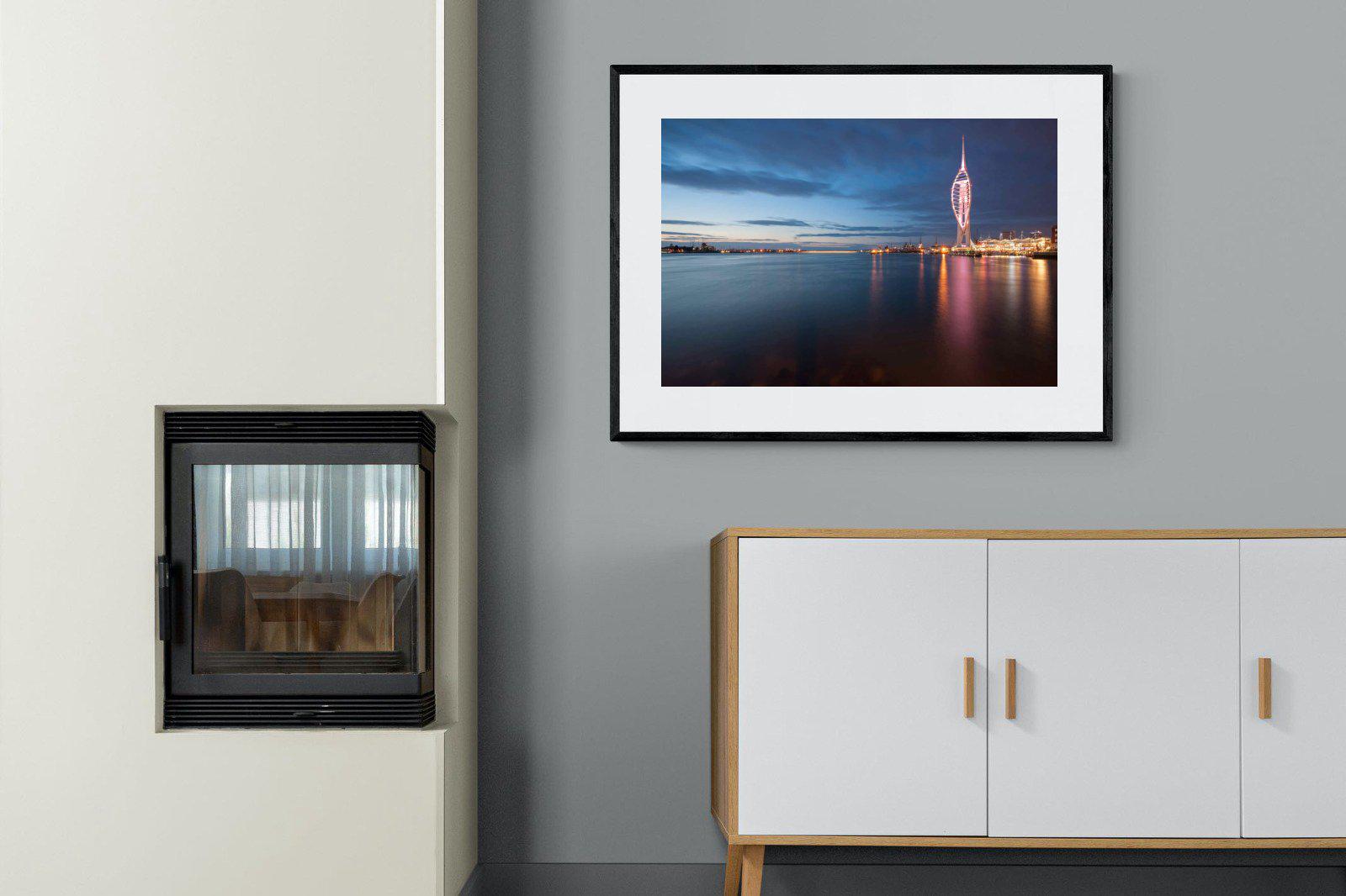 Portsmouth-Wall_Art-100 x 75cm-Framed Print-Black-Pixalot