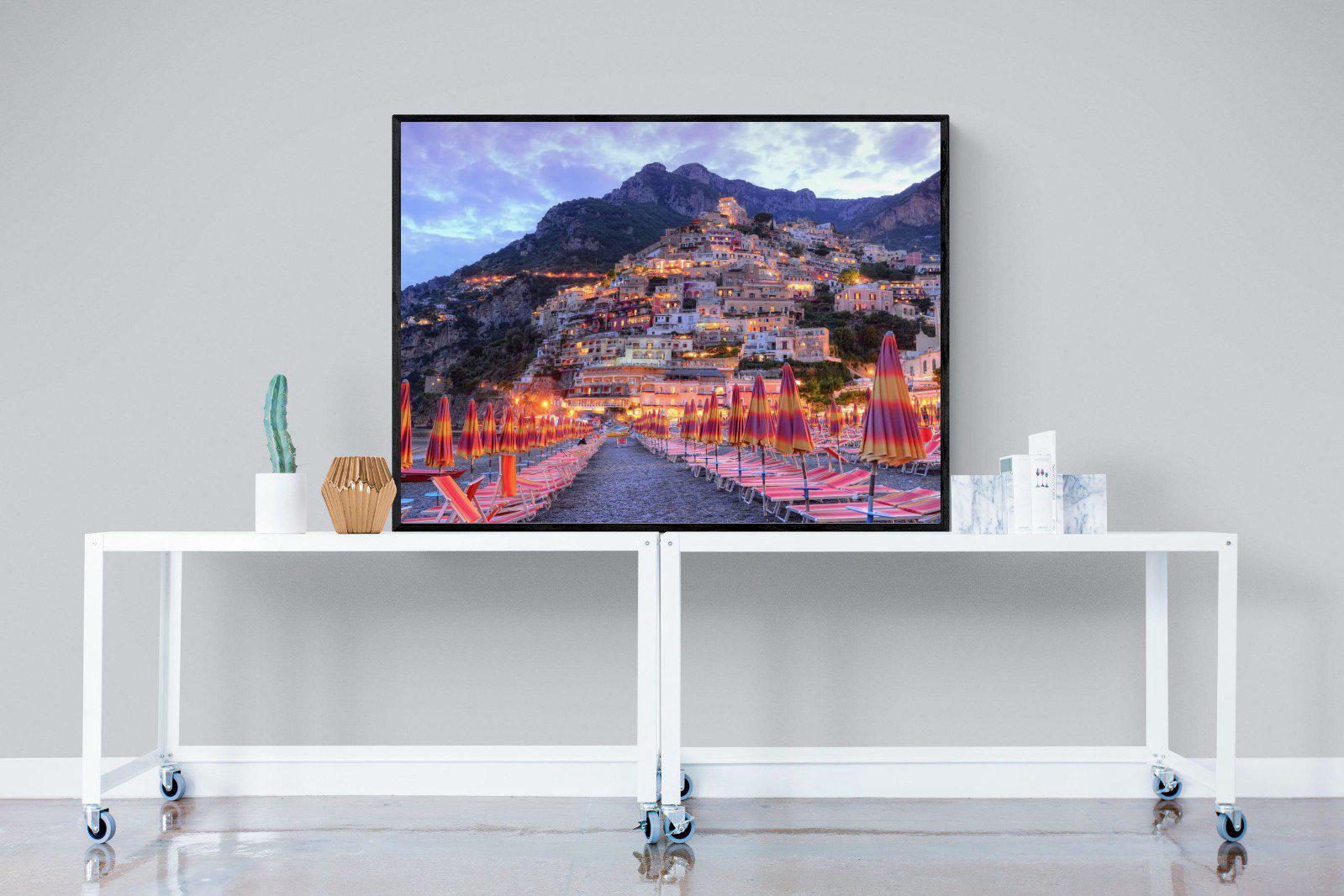 Positano-Wall_Art-120 x 90cm-Mounted Canvas-Black-Pixalot