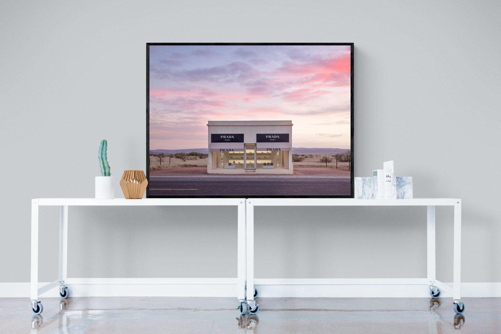 Prada Marfa-Wall_Art-120 x 90cm-Mounted Canvas-Black-Pixalot