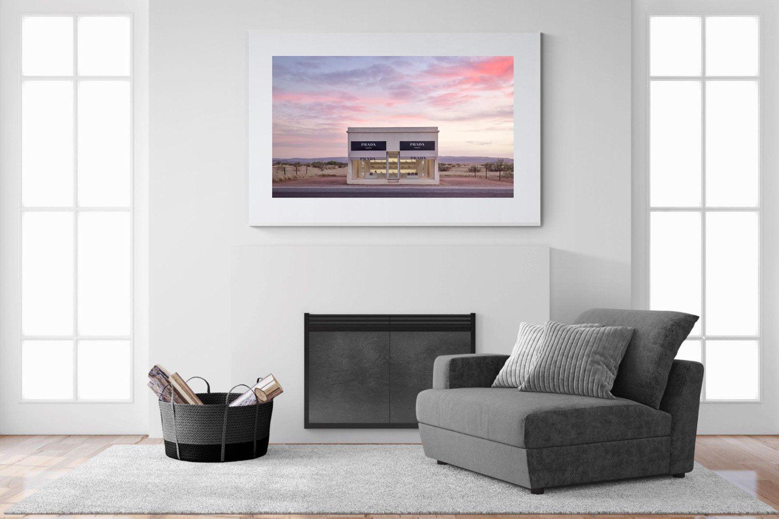 Prada Marfa-Wall_Art-150 x 100cm-Framed Print-White-Pixalot