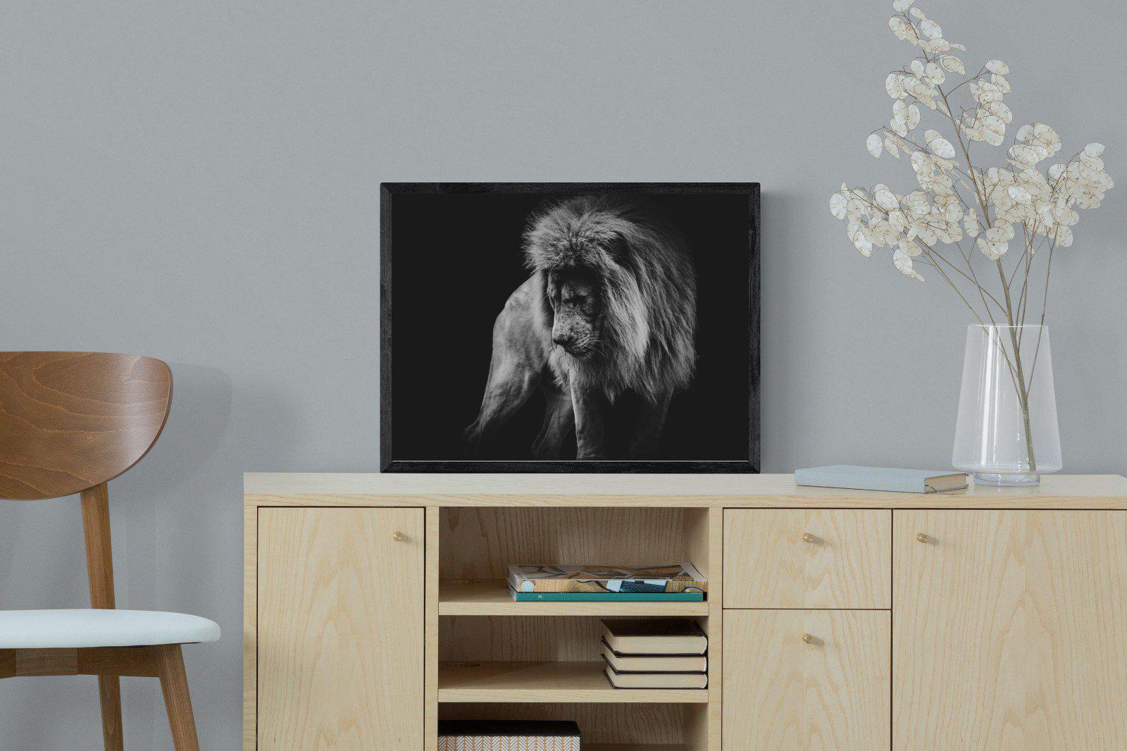 Prince of the Jungle-Wall_Art-60 x 45cm-Mounted Canvas-Black-Pixalot