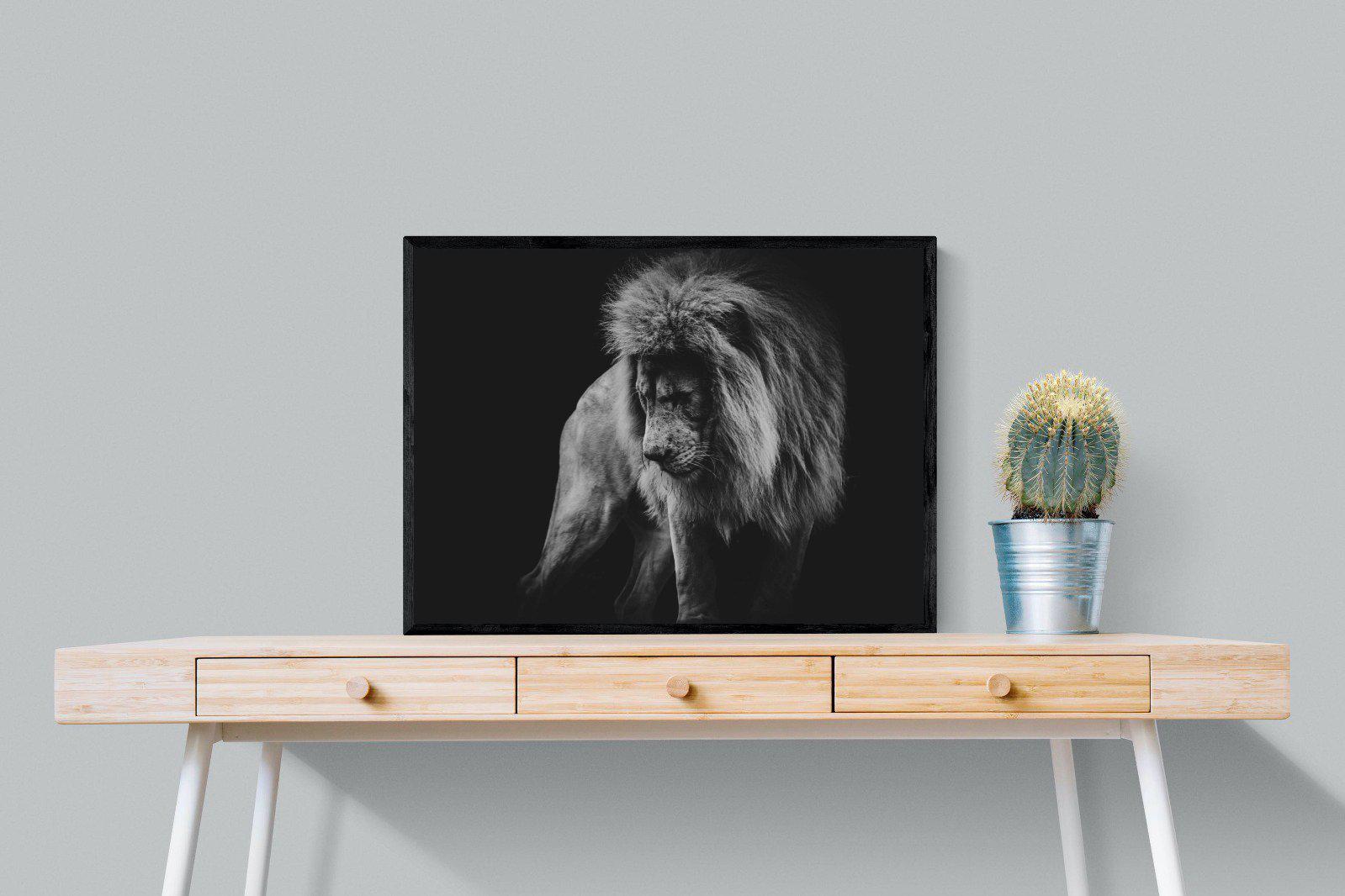 Prince of the Jungle-Wall_Art-80 x 60cm-Mounted Canvas-Black-Pixalot