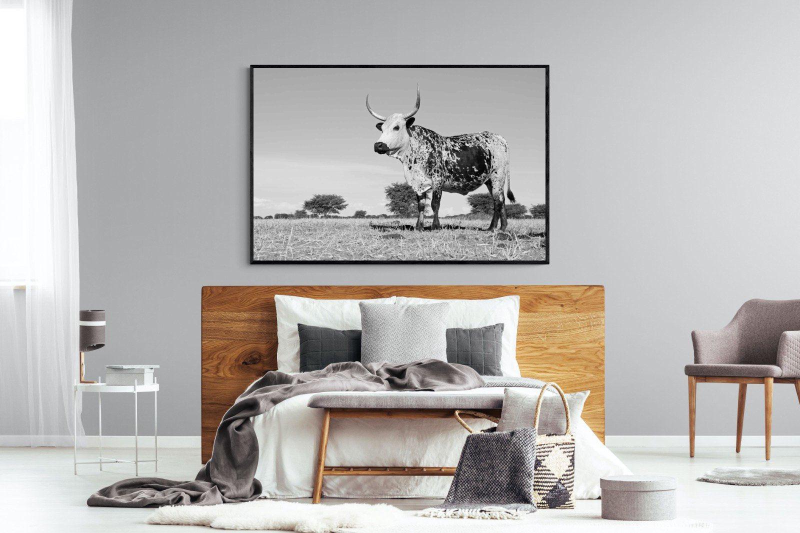 Proud Nguni-Wall_Art-150 x 100cm-Mounted Canvas-Black-Pixalot