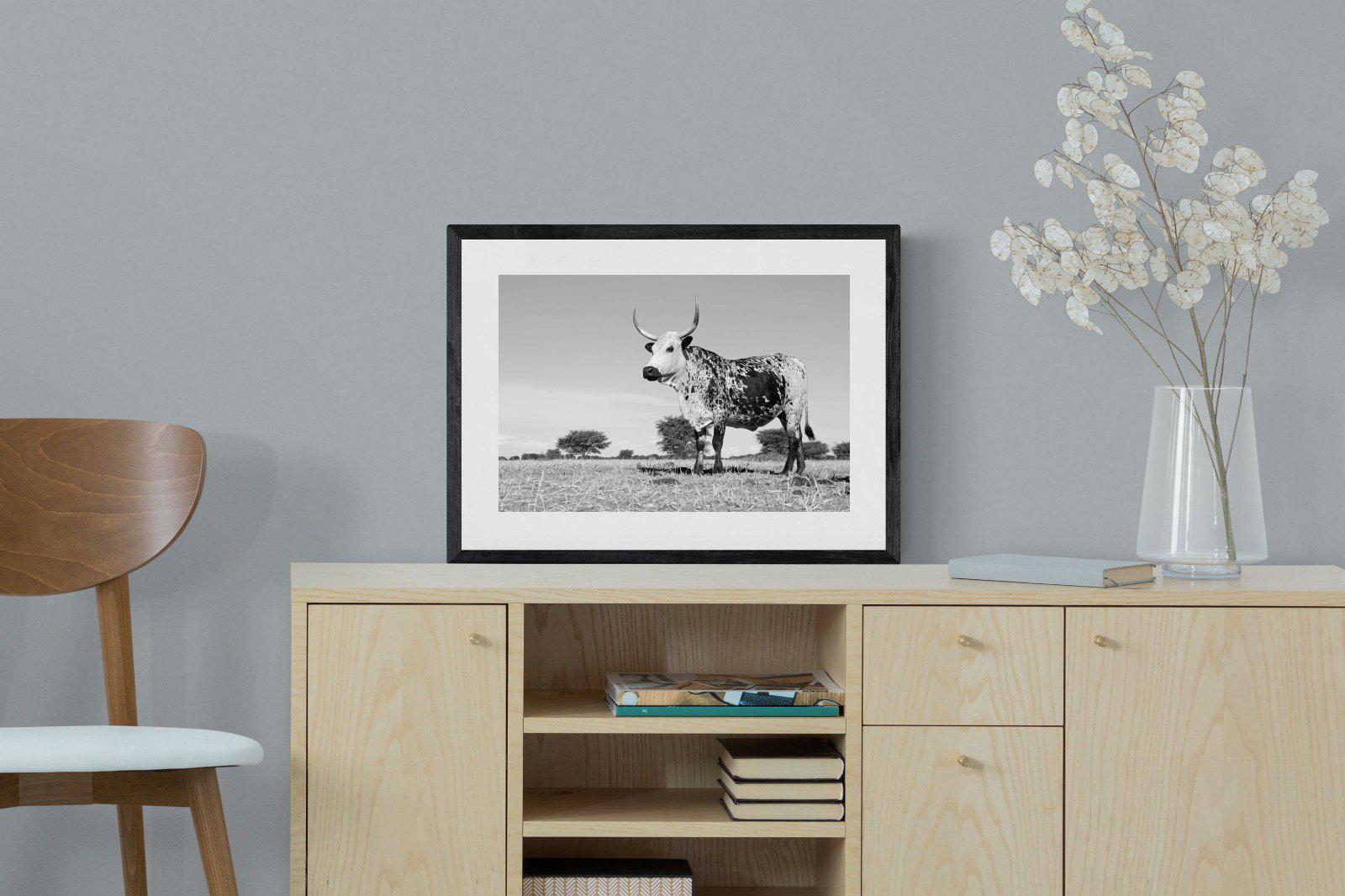 Proud Nguni-Wall_Art-60 x 45cm-Framed Print-Black-Pixalot