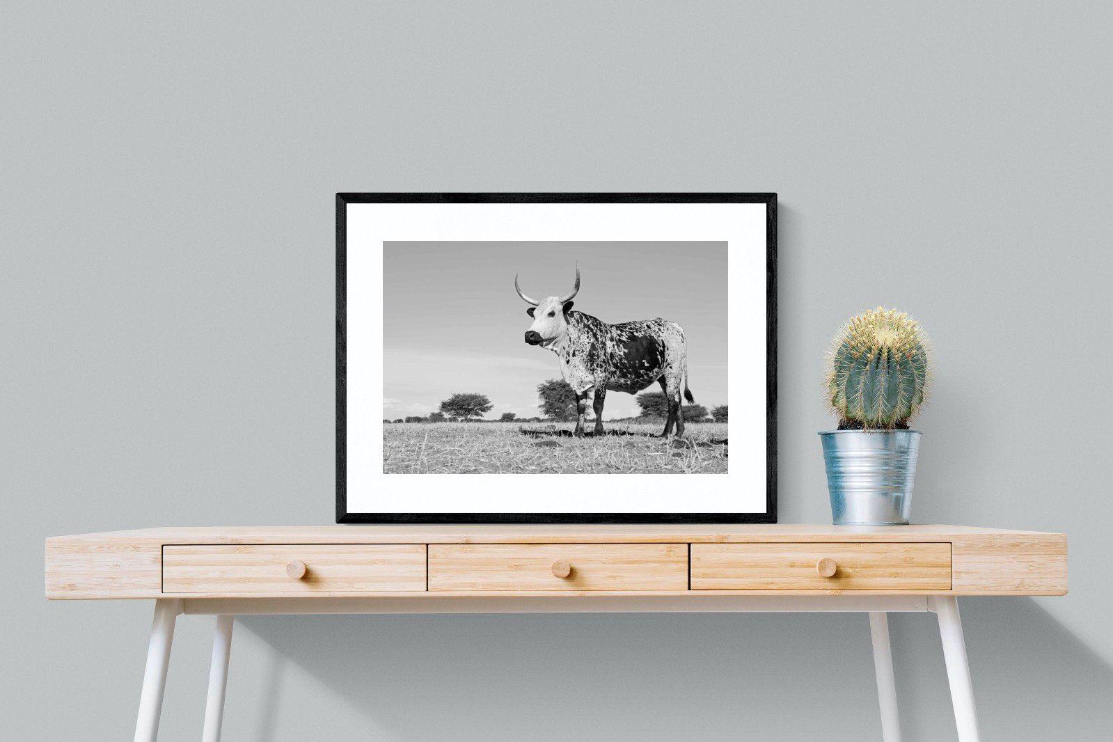 Proud Nguni-Wall_Art-80 x 60cm-Framed Print-Black-Pixalot