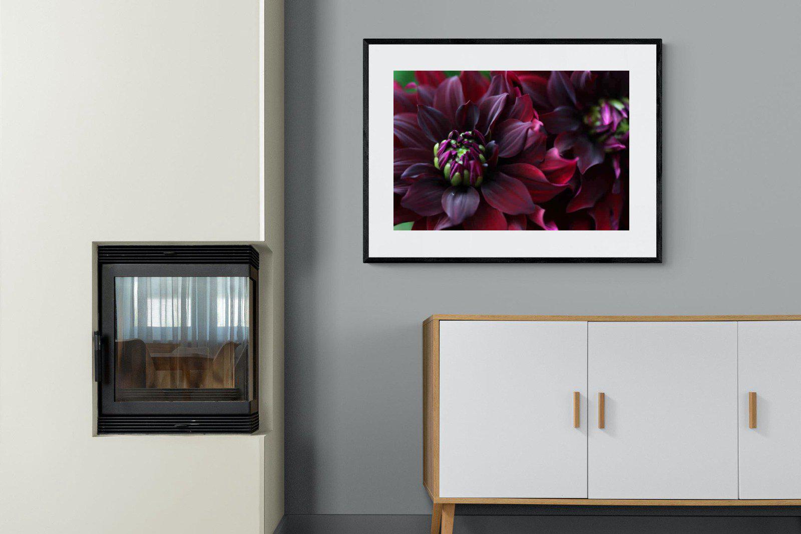 Purple Petals-Wall_Art-100 x 75cm-Framed Print-Black-Pixalot